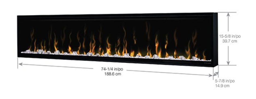 Dimplex IgniteXL 74" Built-in Linear Electric Fireplace