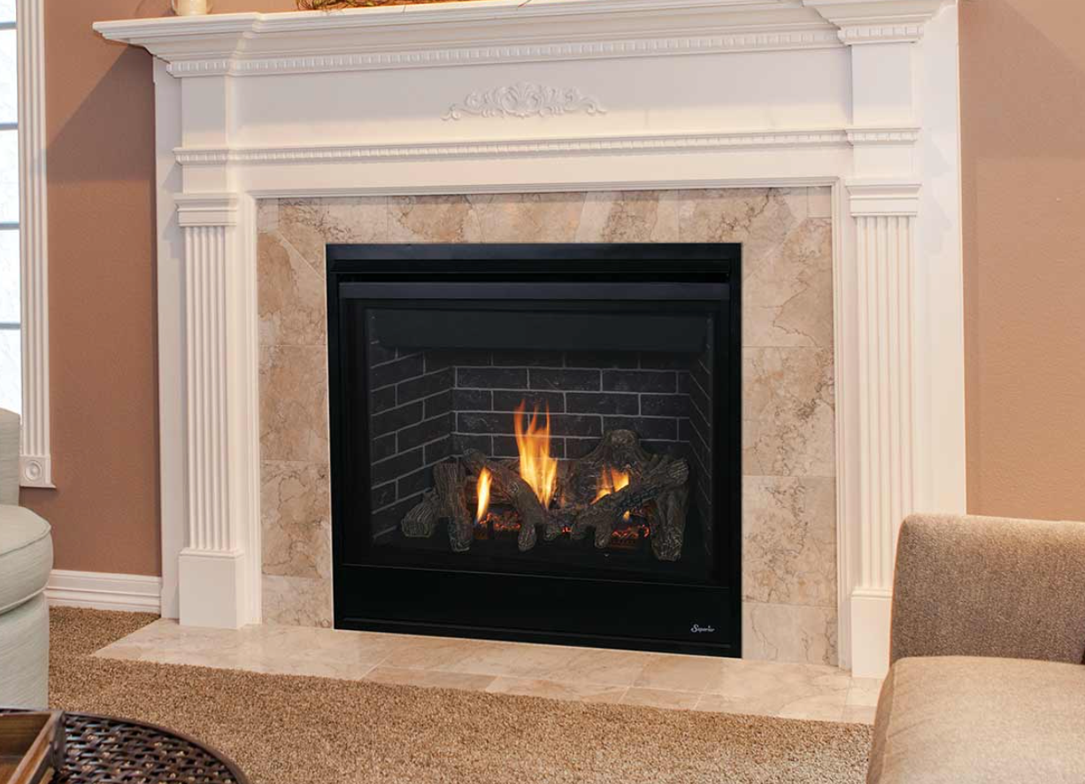 Superior 40" DRT3040 Top/Rear Vent Fireplace with Aged Oak Logs - Electronic Ignition